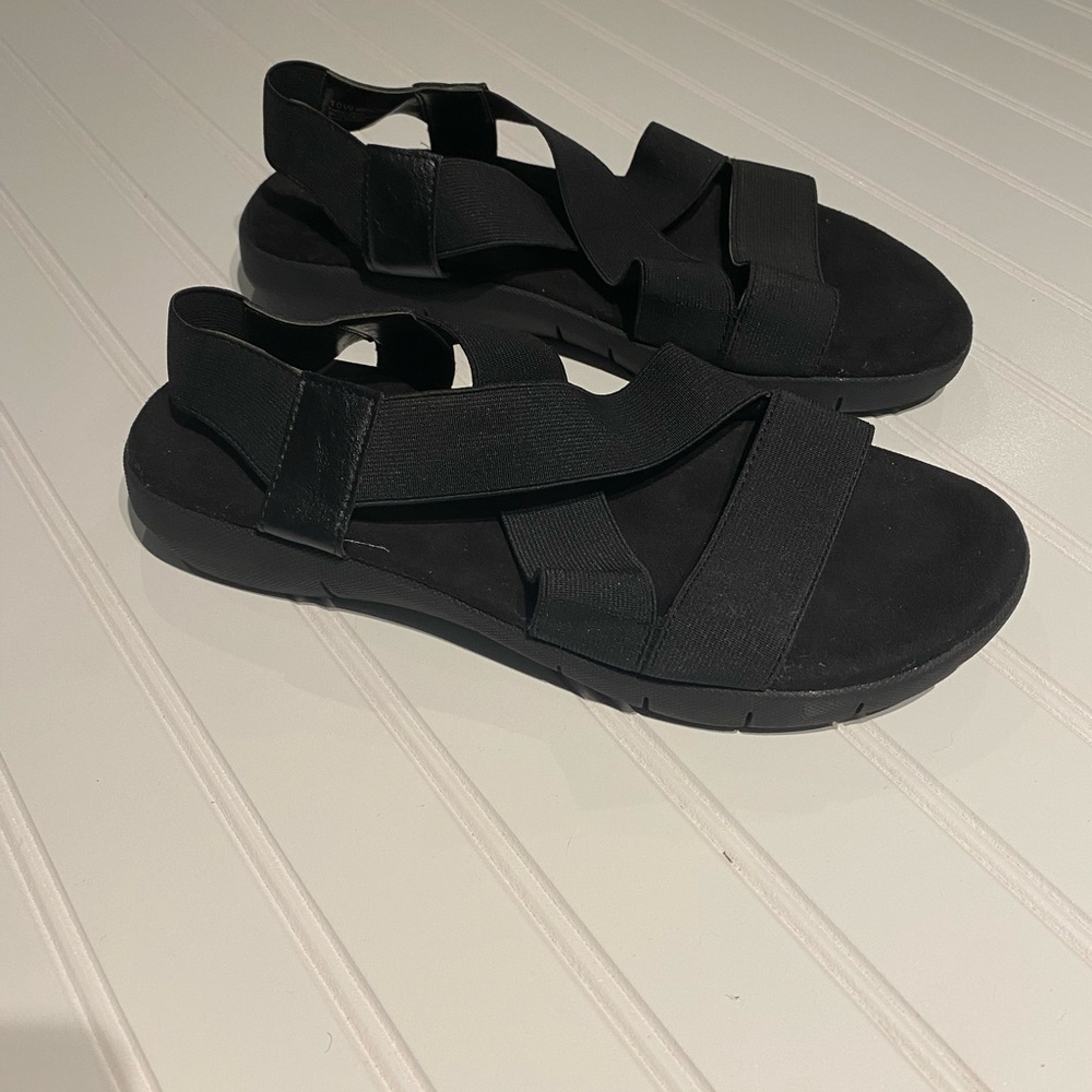 Aerosoles Black Sandals Orthopedic Size 10 Wide Women Comfortable Supportive